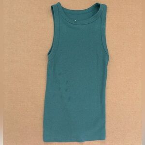Teal ribbed tank top